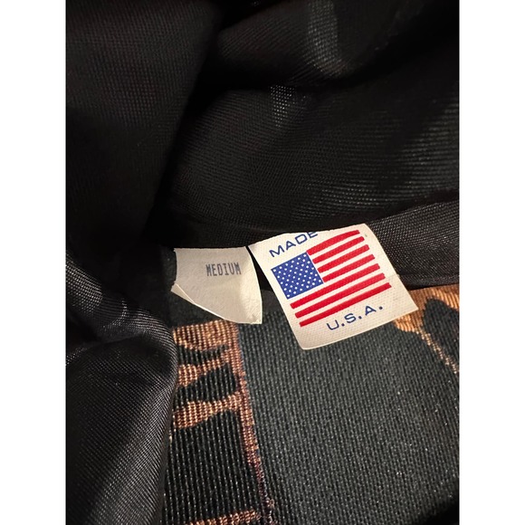 Vintage Tapestry Golf Vest Women's SizeMedium Black Rust Gold V Neck USA 90s - Picture 5 of 6